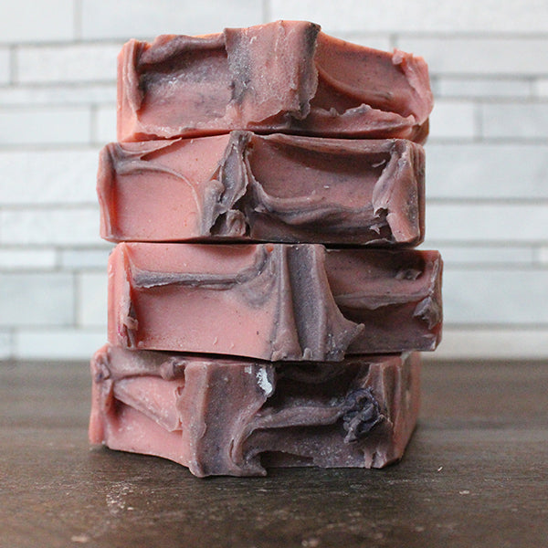 Pink and Gray Textured Top of Bar Soap