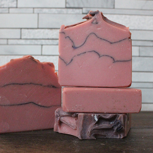 Sea Salt and Berry Orchid Soap with Charcoal Mica LInes