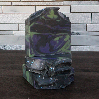Black, Green, and Purple Witches Brew Bar Soap